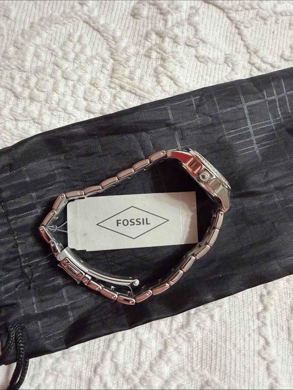 NWT! Fossil Watch Women's Silver Stainless Steel Crystal Bezel - Picture 8 of 11